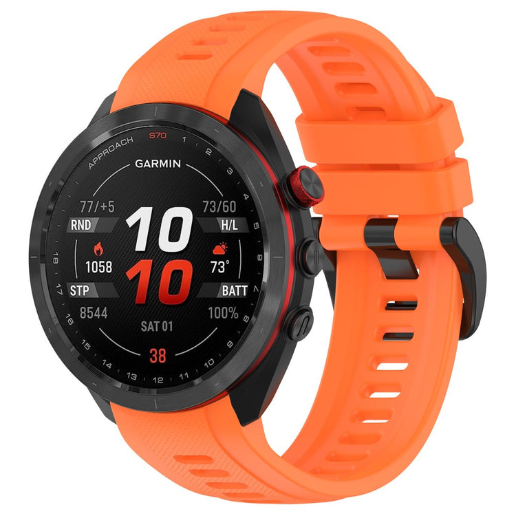 Metal Og Silikone Universal Rem passer til Garmin Approach S70 (42mm) / Garmin Approach S70 Series - Orange#serie_9