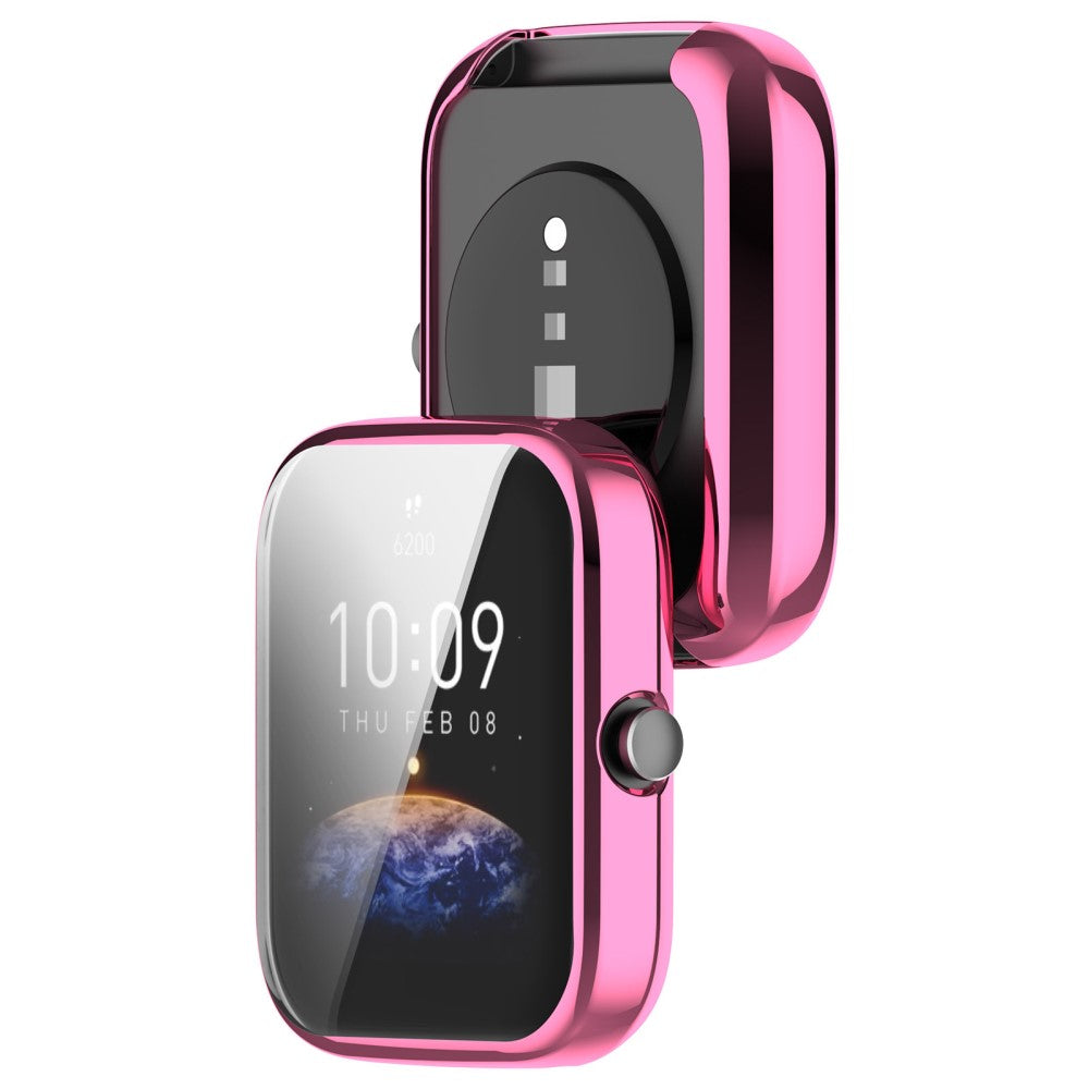 Alle Tiders Universal Cover med Skærmbeskytter i Silikone passer til Amazfit Bip 3 / Amazfit Bip 3 Pro - Pink#serie_1