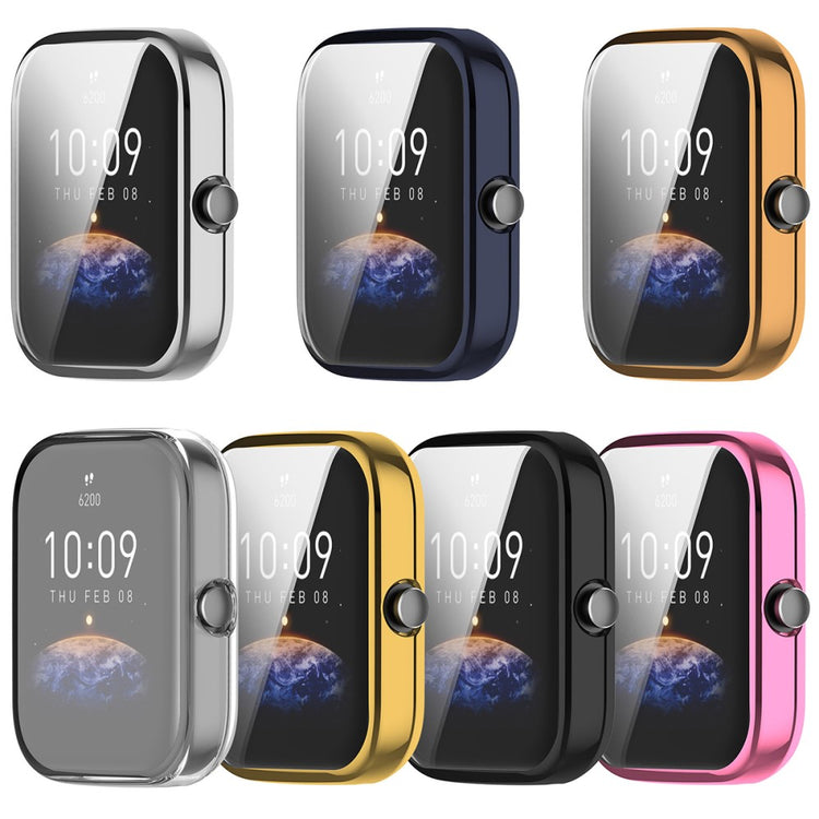 Alle Tiders Universal Cover med Skærmbeskytter i Silikone passer til Amazfit Bip 3 / Amazfit Bip 3 Pro - Pink#serie_1