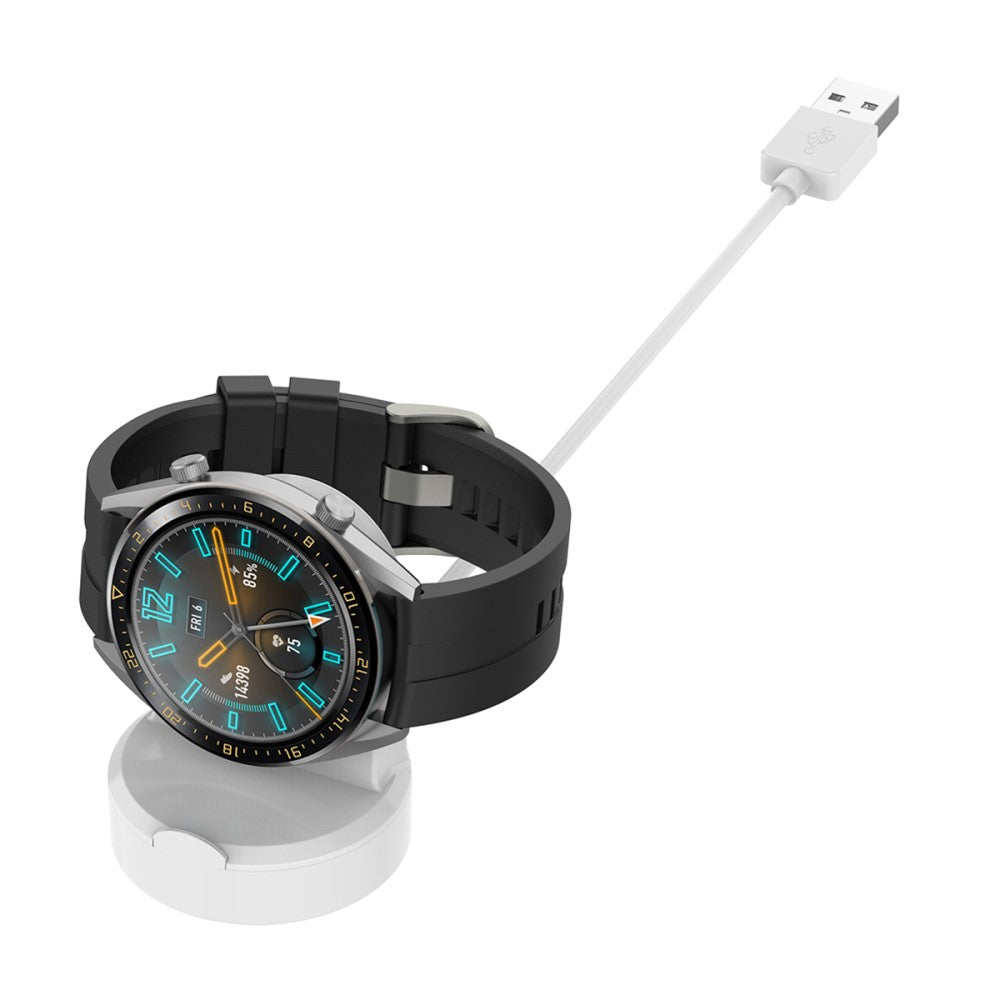 Plastik Magnetisk Ladestation passer til Smartwatch - Hvid#serie_2