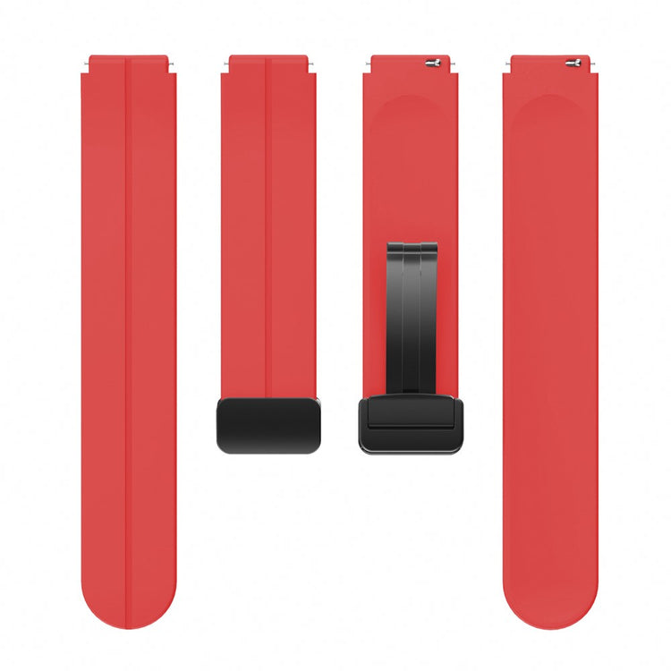 Rigtigt Sejt Silikone Universal Rem passer til Smartwatch - Rød#serie_5