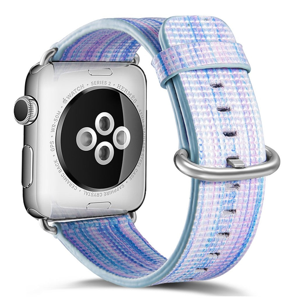 Helt vildt smuk Apple Watch Series 1-3 42mm Ægte læder Rem - Flerfarvet#serie_2