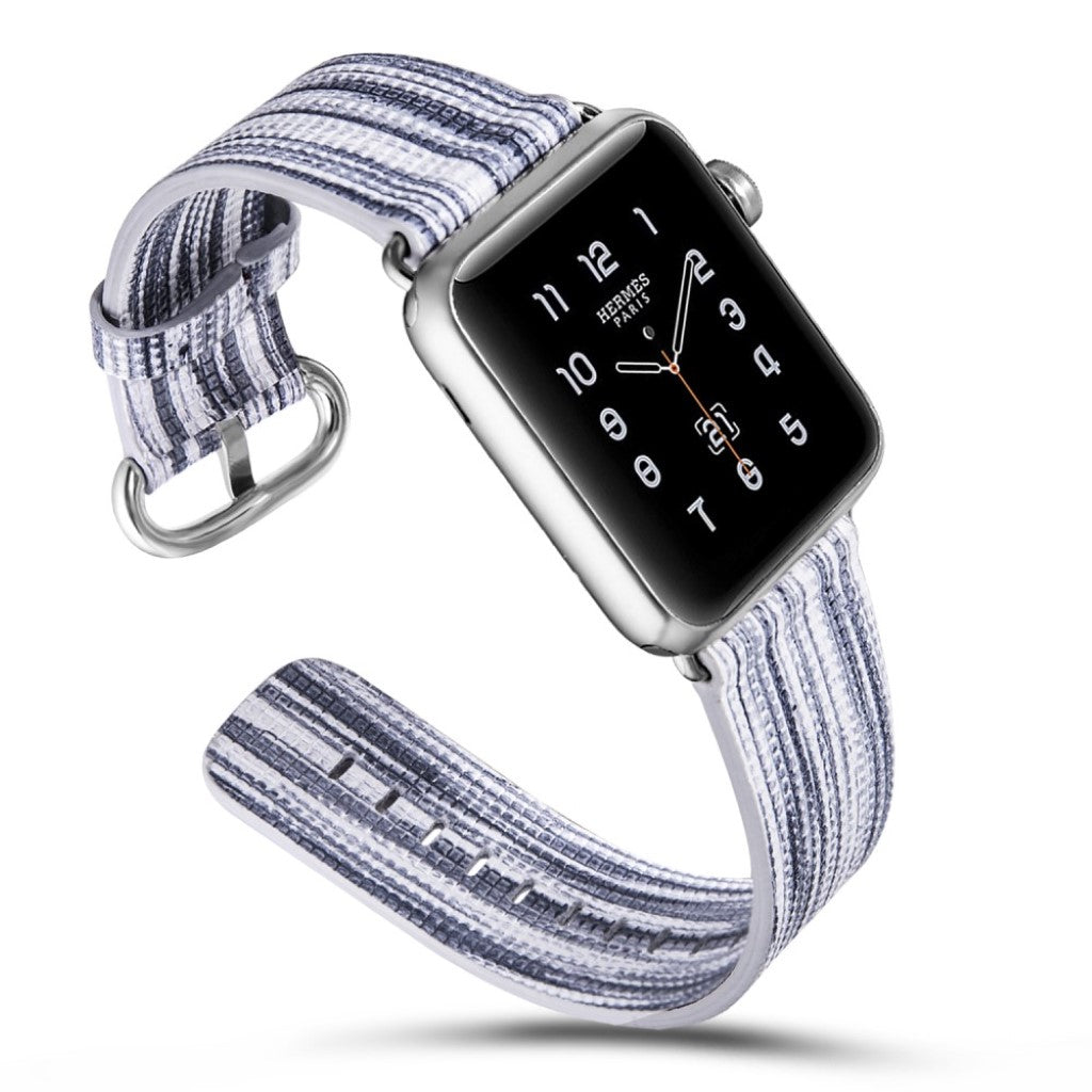 Helt vildt smuk Apple Watch Series 1-3 42mm Ægte læder Rem - Flerfarvet#serie_3