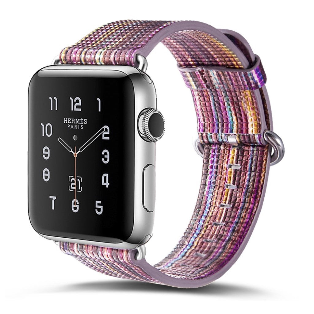 Helt vildt smuk Apple Watch Series 1-3 42mm Ægte læder Rem - Flerfarvet#serie_4