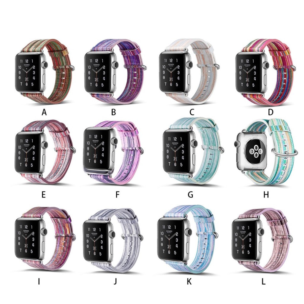 Helt vildt smuk Apple Watch Series 1-3 42mm Ægte læder Rem - Flerfarvet#serie_4