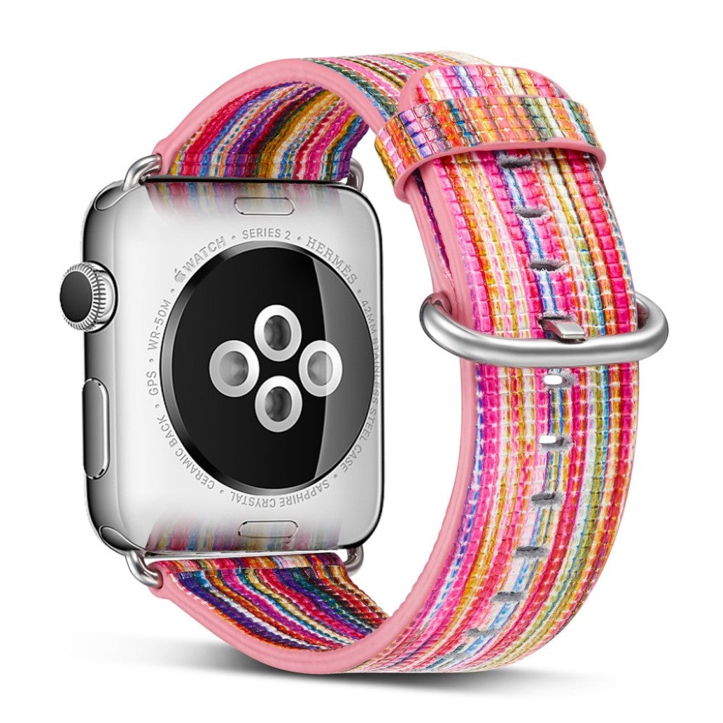 Helt vildt smuk Apple Watch Series 1-3 42mm Ægte læder Rem - Flerfarvet#serie_7