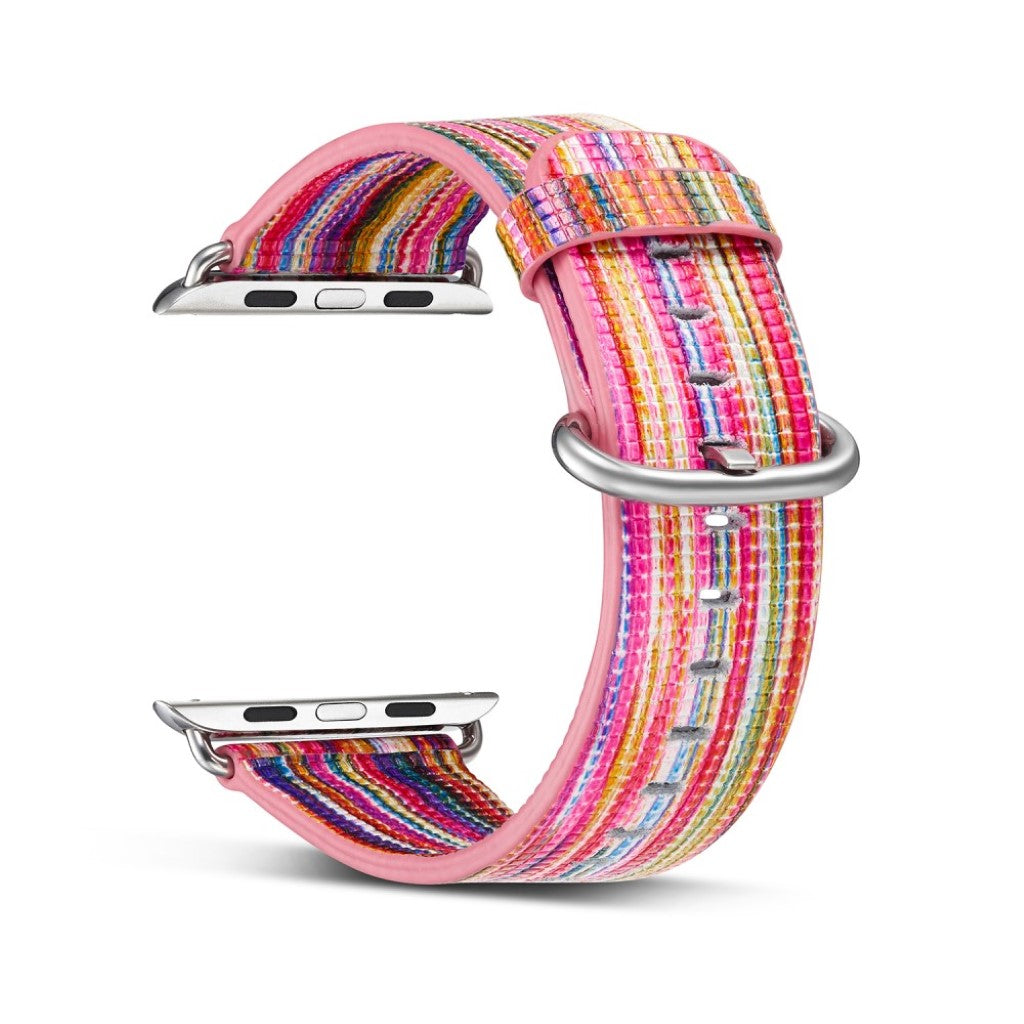 Helt vildt smuk Apple Watch Series 1-3 42mm Ægte læder Rem - Flerfarvet#serie_7