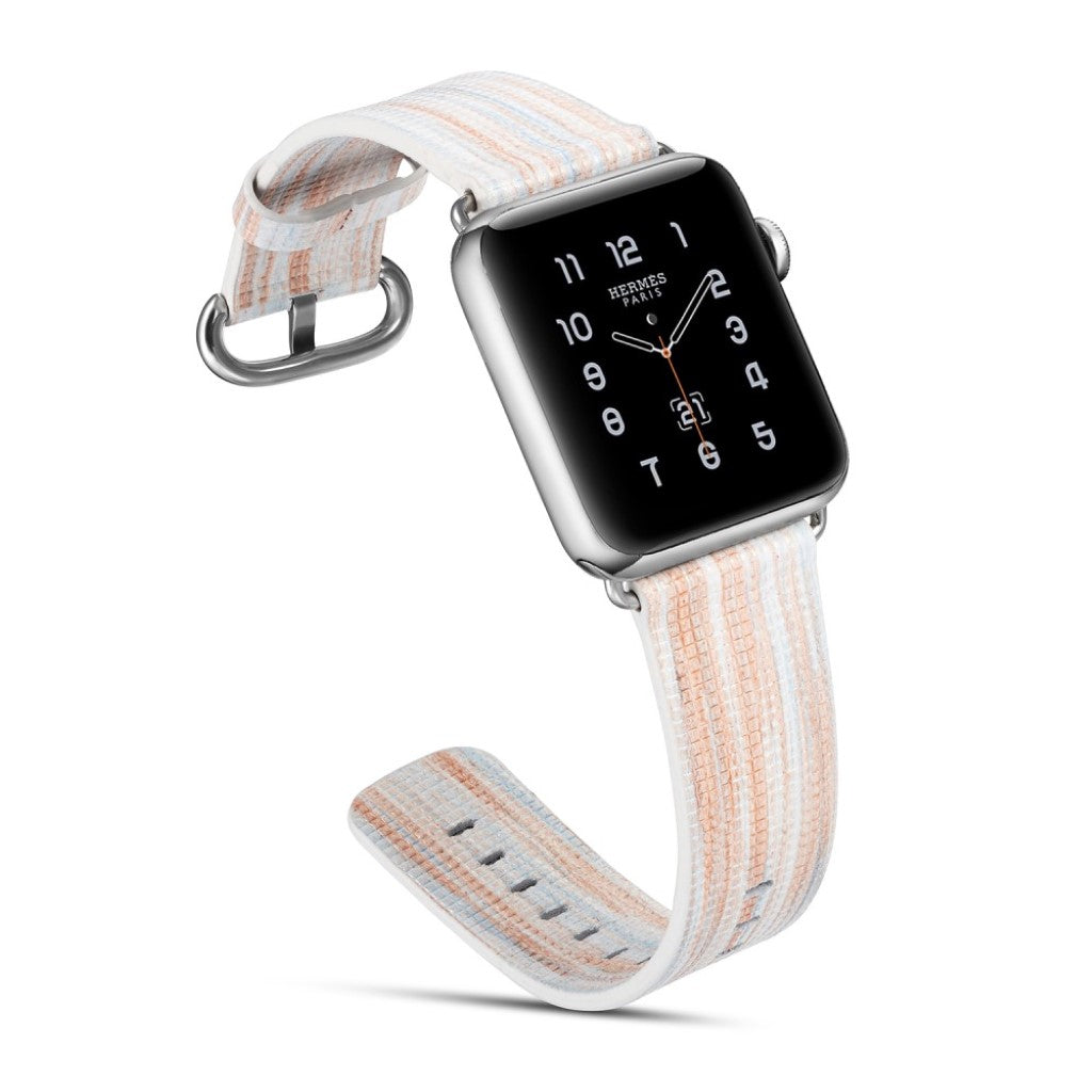 Helt vildt smuk Apple Watch Series 1-3 42mm Ægte læder Rem - Flerfarvet#serie_8