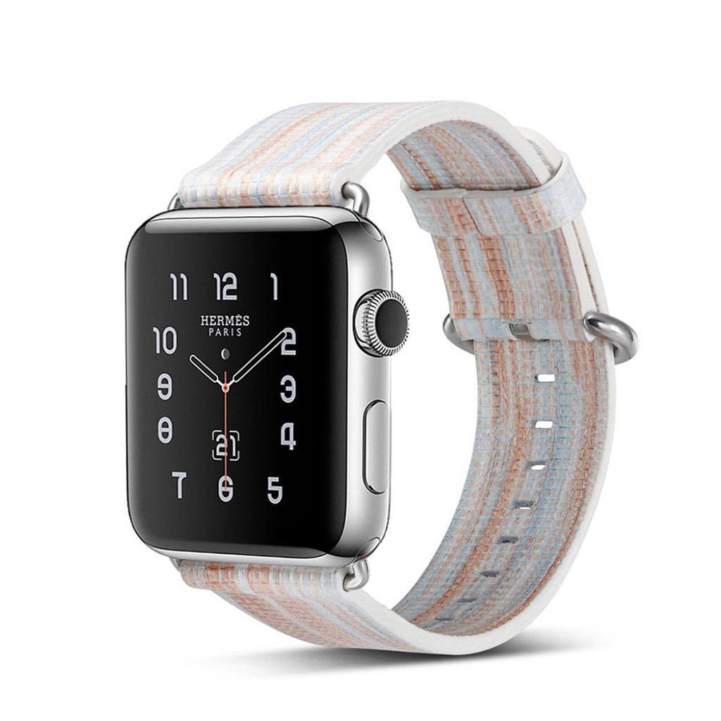 Helt vildt smuk Apple Watch Series 1-3 42mm Ægte læder Rem - Flerfarvet#serie_8