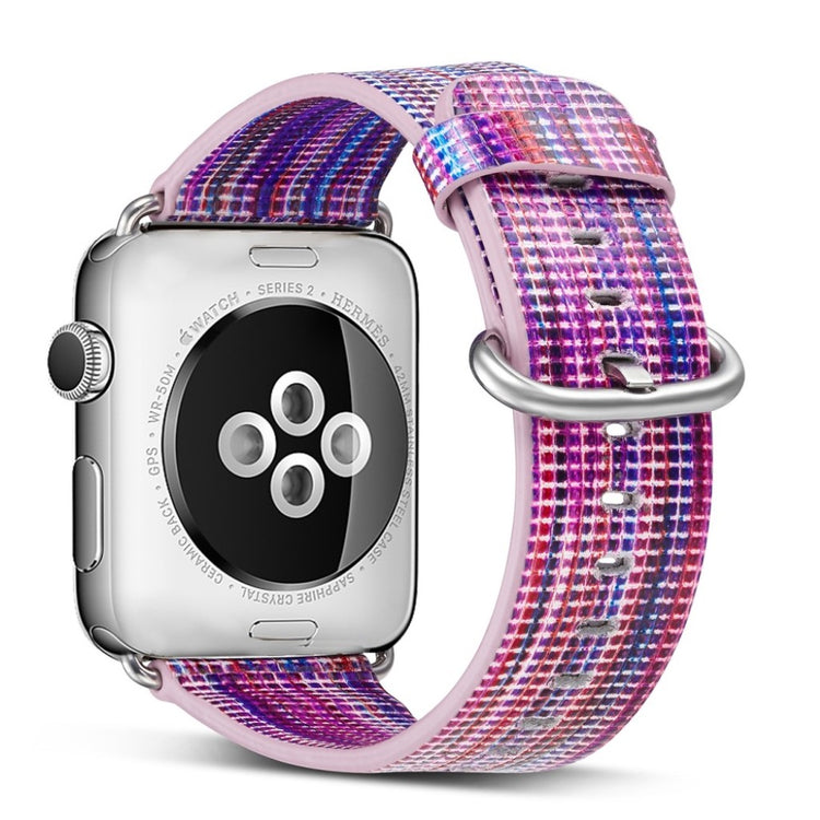Helt vildt smuk Apple Watch Series 1-3 42mm Ægte læder Rem - Flerfarvet#serie_9