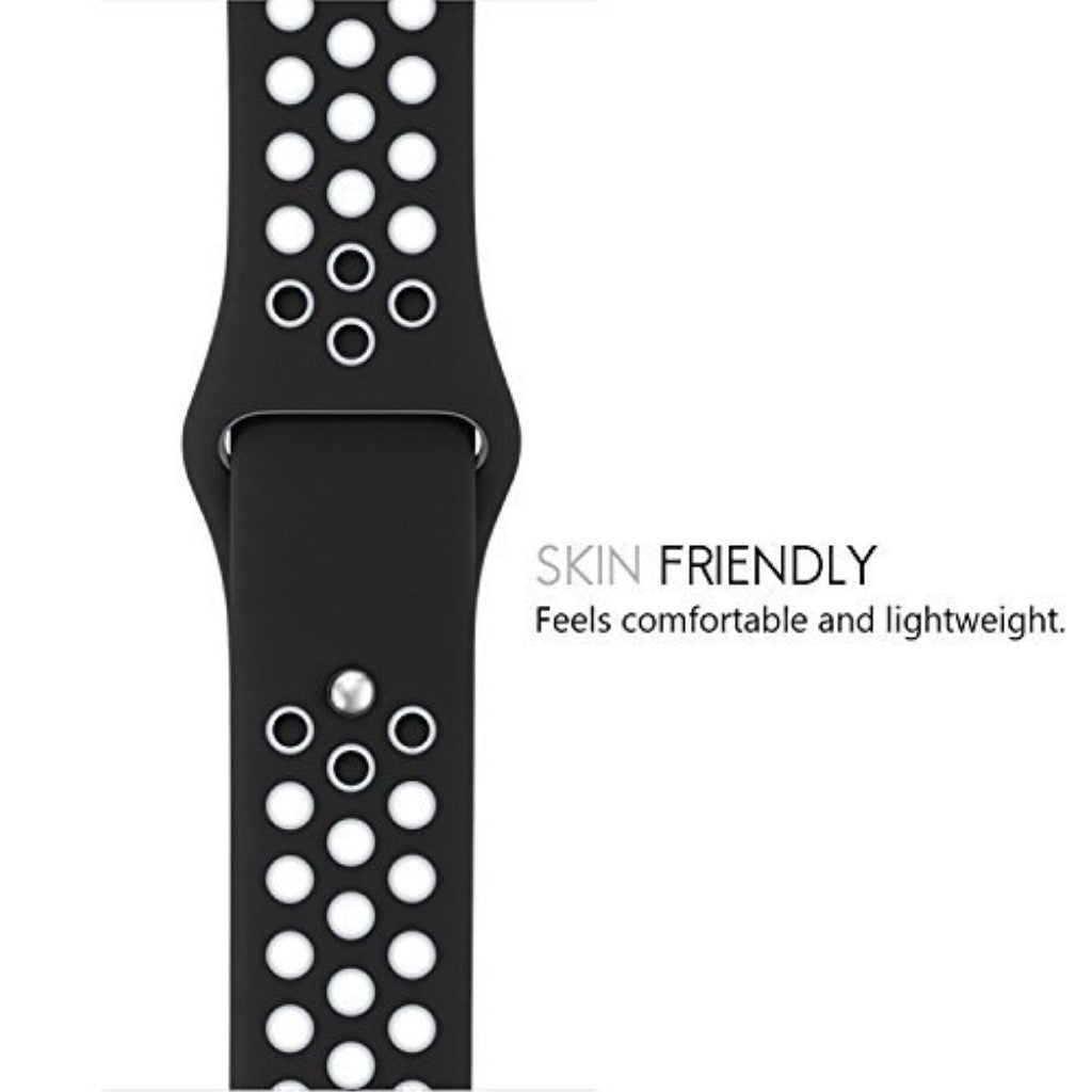 Super pænt Apple Watch Series 1-3 42mm Silikone Rem - Hvid#serie_4