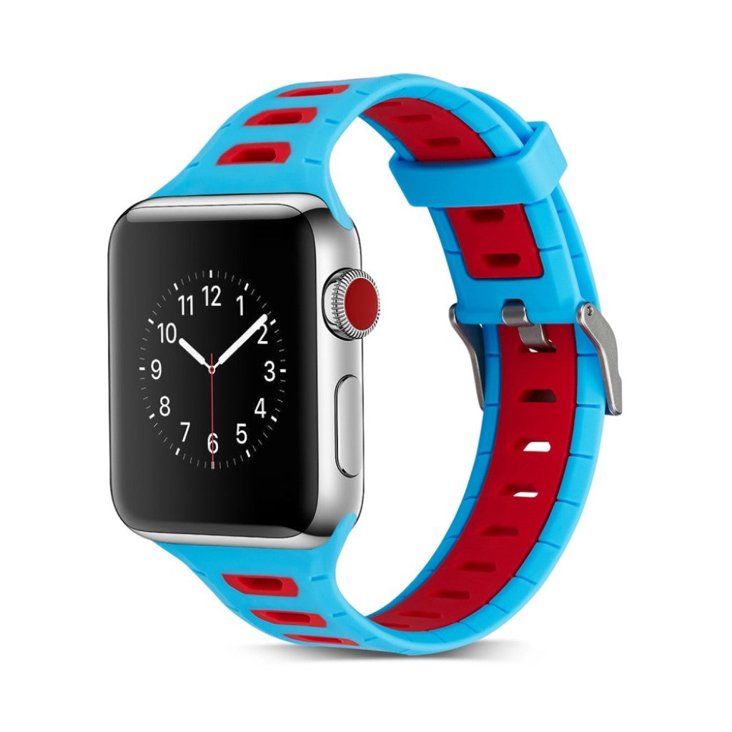 Fed Apple Watch Series 1-3 42mm Silikone Rem - Flerfarvet#serie_3
