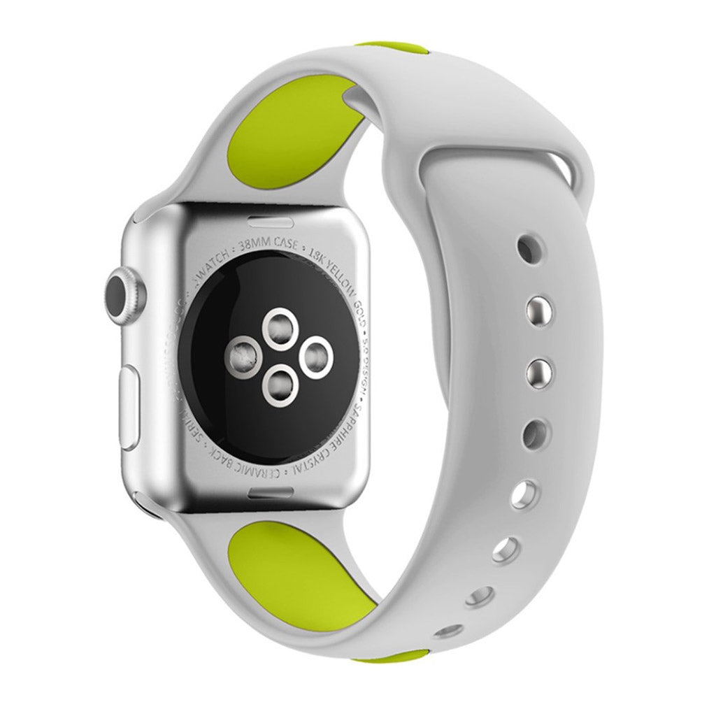 Fed Apple Watch Series 1-3 38mm Silikone Rem - Grøn#serie_4
