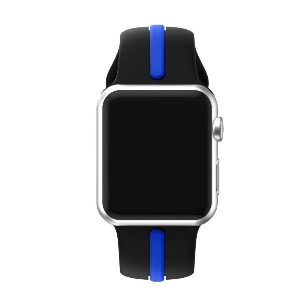 Fed Apple Watch Series 1-3 38mm Silikone Rem - Blå#serie_9