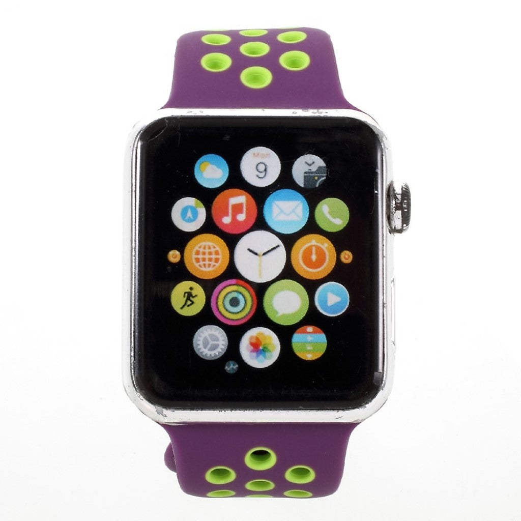 Helt vildt pænt Apple Watch Series 1-3 38mm Silikone Rem - Lilla#serie_1
