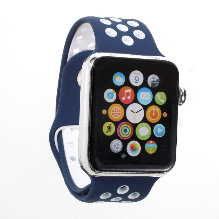 Helt vildt pænt Apple Watch Series 1-3 38mm Silikone Rem - Blå#serie_2