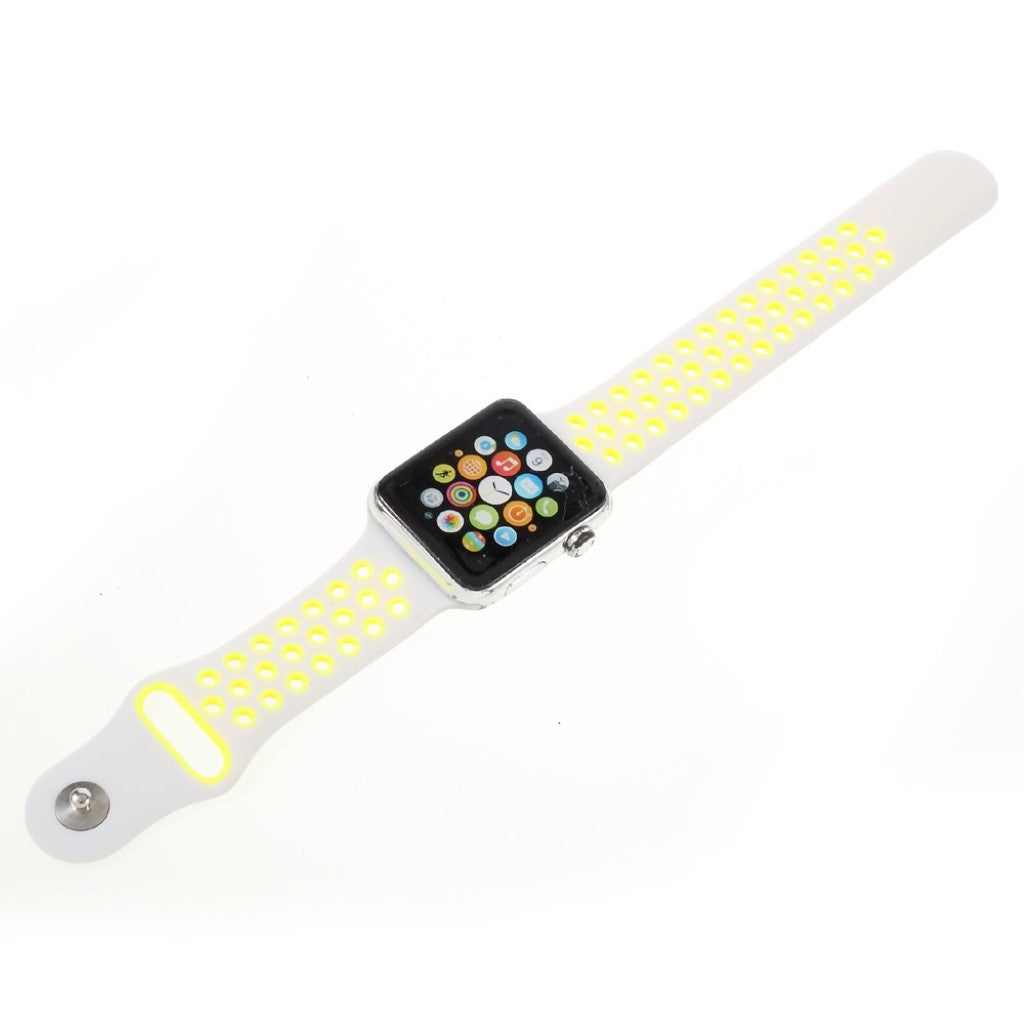Helt vildt pænt Apple Watch Series 1-3 38mm Silikone Rem - Gul#serie_4
