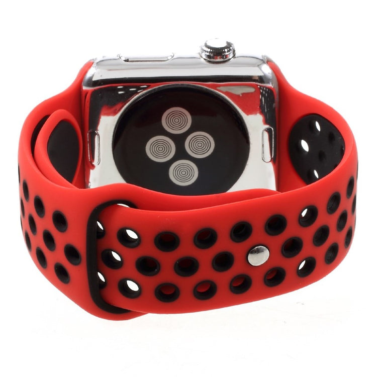 Helt vildt pænt Apple Watch Series 1-3 38mm Silikone Rem - Rød#serie_5