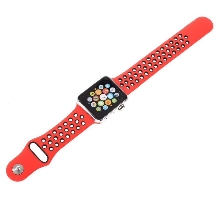 Helt vildt pænt Apple Watch Series 1-3 38mm Silikone Rem - Rød#serie_5