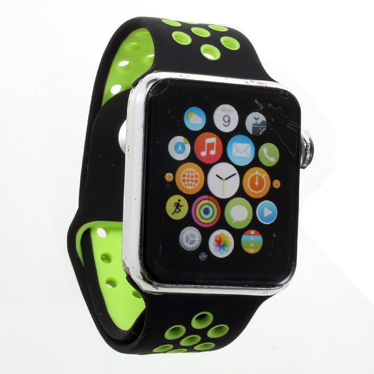 Helt vildt pænt Apple Watch Series 1-3 38mm Silikone Rem - Grøn#serie_6
