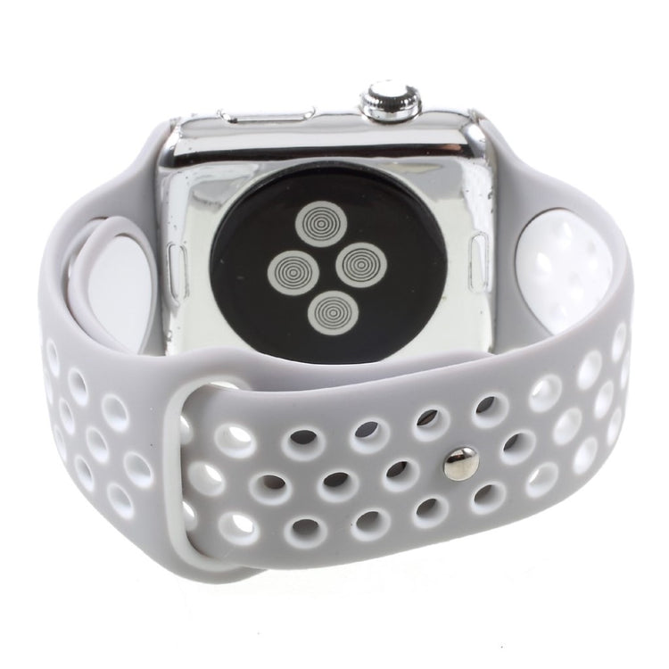 Helt vildt pænt Apple Watch Series 1-3 38mm Silikone Rem - Sølv#serie_8