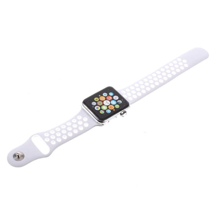 Helt vildt pænt Apple Watch Series 1-3 38mm Silikone Rem - Sølv#serie_8