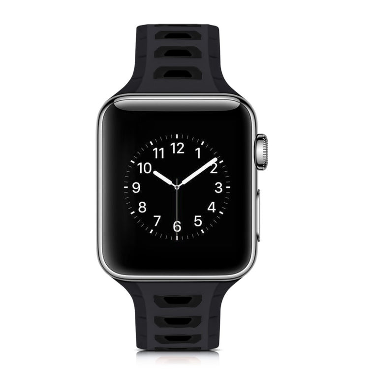Meget smuk Apple Watch Series 1-3 38mm Silikone Rem - Sort#serie_10