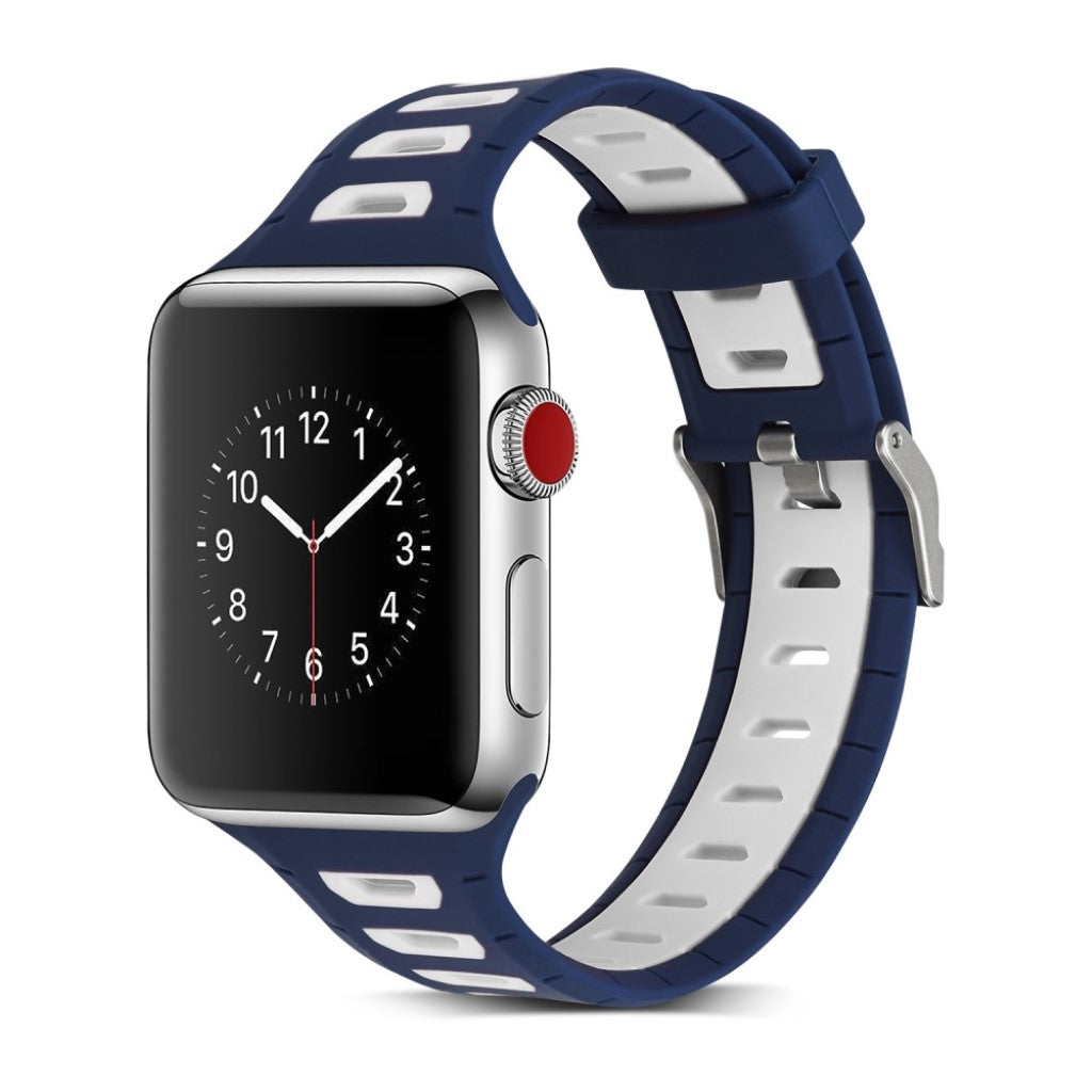 Meget smuk Apple Watch Series 1-3 38mm Silikone Rem - Hvid#serie_2