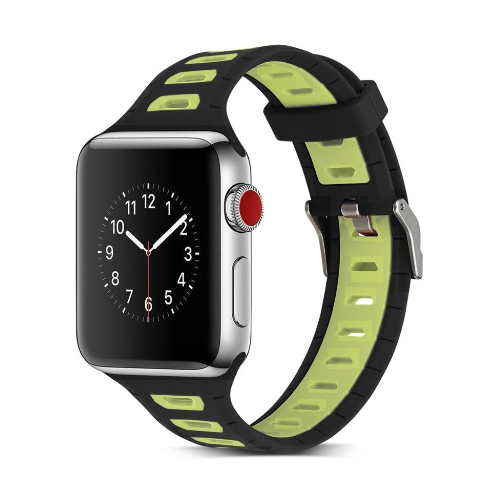 Meget smuk Apple Watch Series 1-3 38mm Silikone Rem - Flerfarvet#serie_7