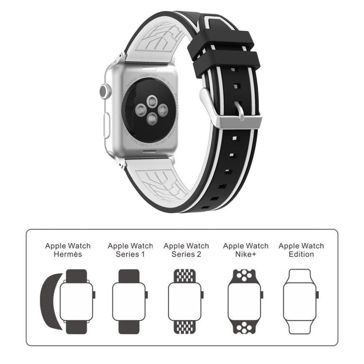 Mega holdbart Apple Watch Series 1-3 38mm Silikone Rem - Flerfarvet#serie_4