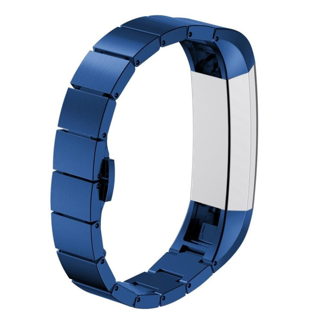 Super kønt Fitbit Alta HR Metal Rem - Blå#serie_4