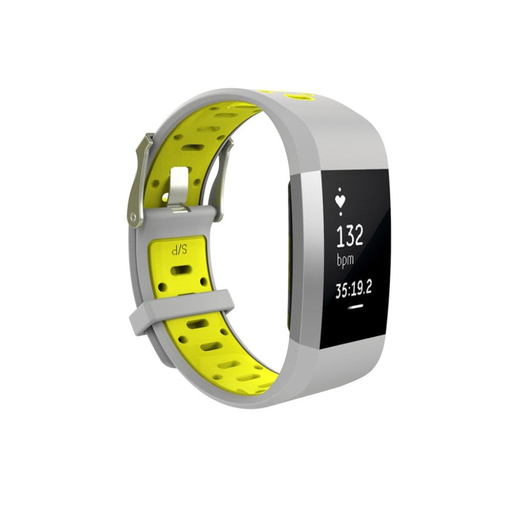 Rigtigt fantastisk Fitbit Charge 2 Silikone Rem - Sølv#serie_8