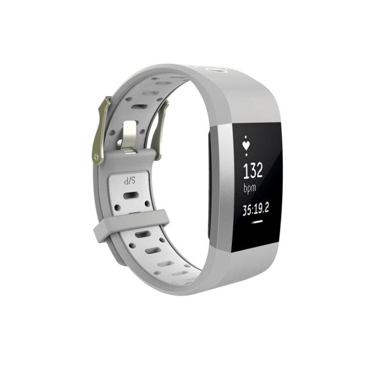 Rigtigt fantastisk Fitbit Charge 2 Silikone Rem - Sølv#serie_9