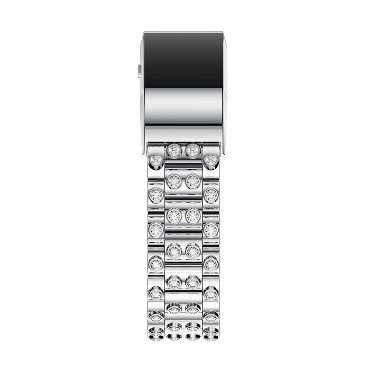 Mega fint Fitbit Charge 2 Metal og Rhinsten Rem - Sølv#serie_2
