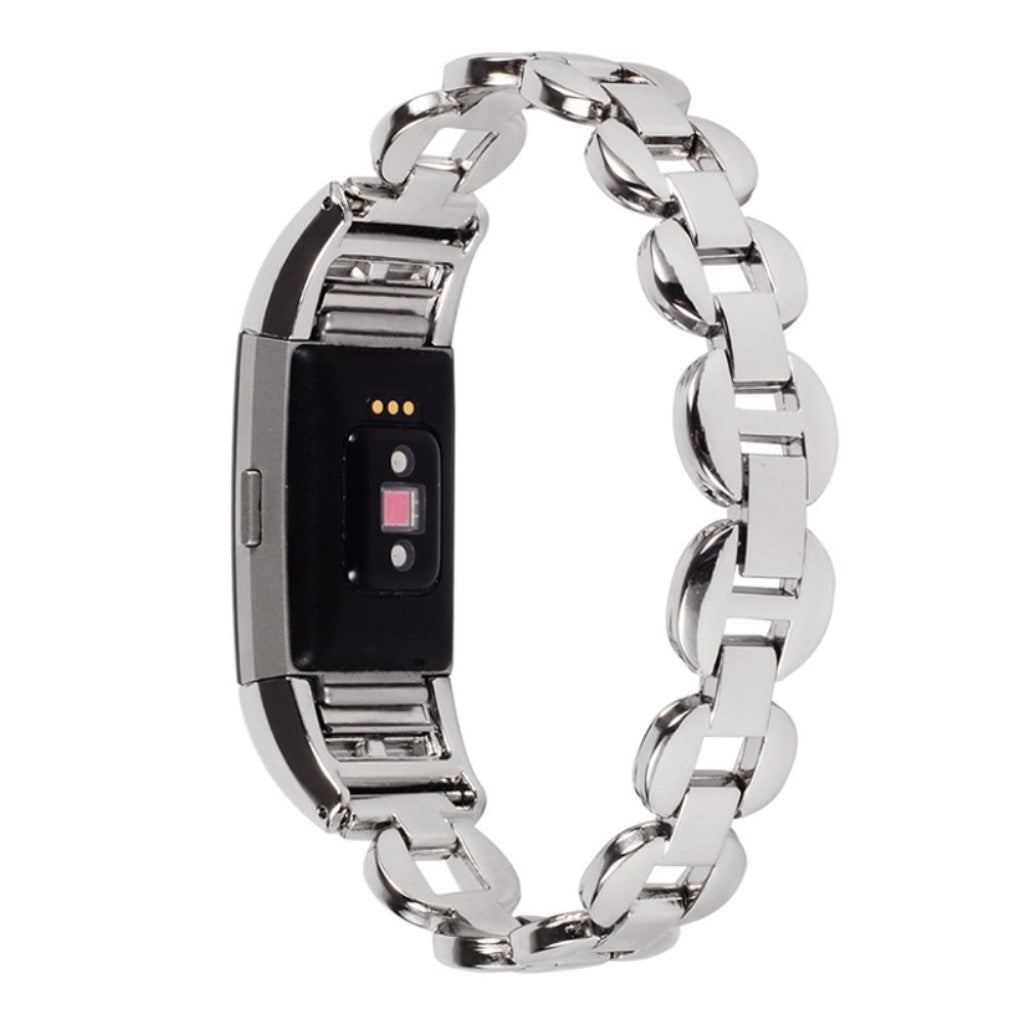 Meget pænt Fitbit Charge 2 Metal og Rhinsten Rem - Sølv#serie_1
