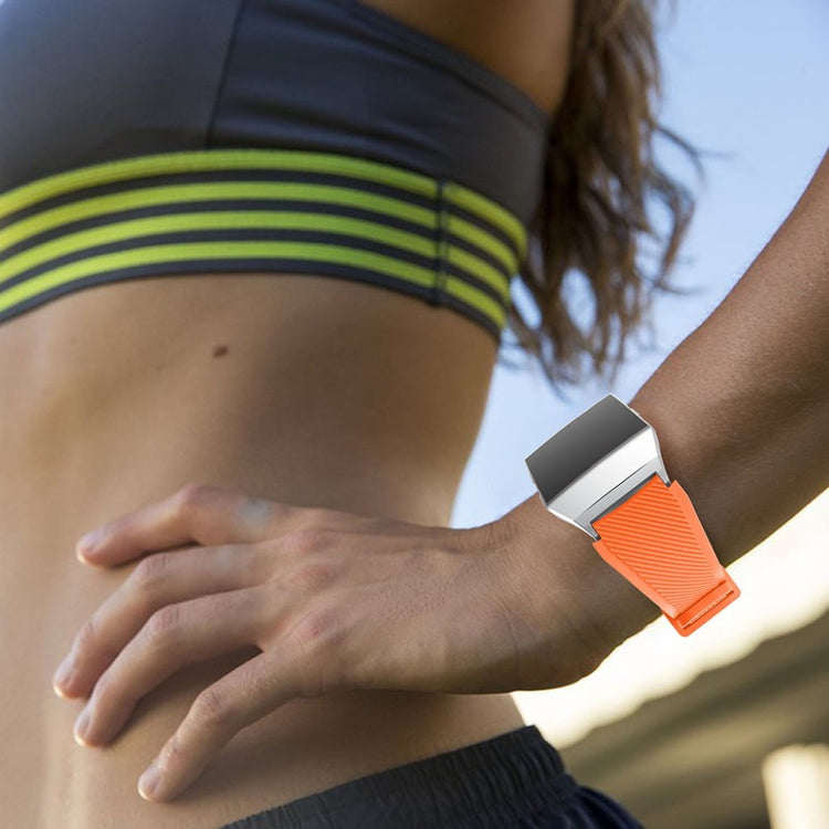 Helt vildt slidstærk Fitbit Ionic Silikone Rem - Orange#serie_9