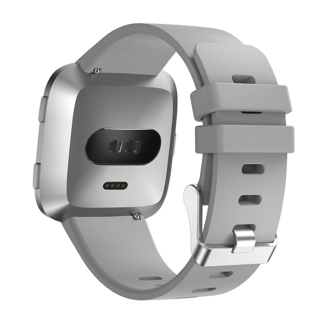 Vildt rart Fitbit Versa Silikone Rem - Sølv#serie_4