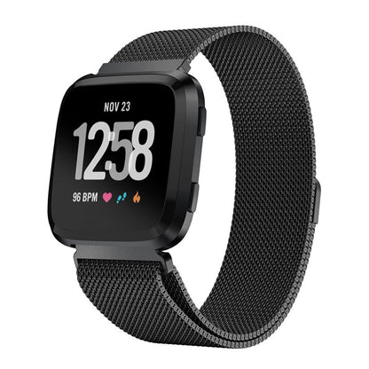 Pænt Fitbit Versa Metal Rem - Sort#serie_3