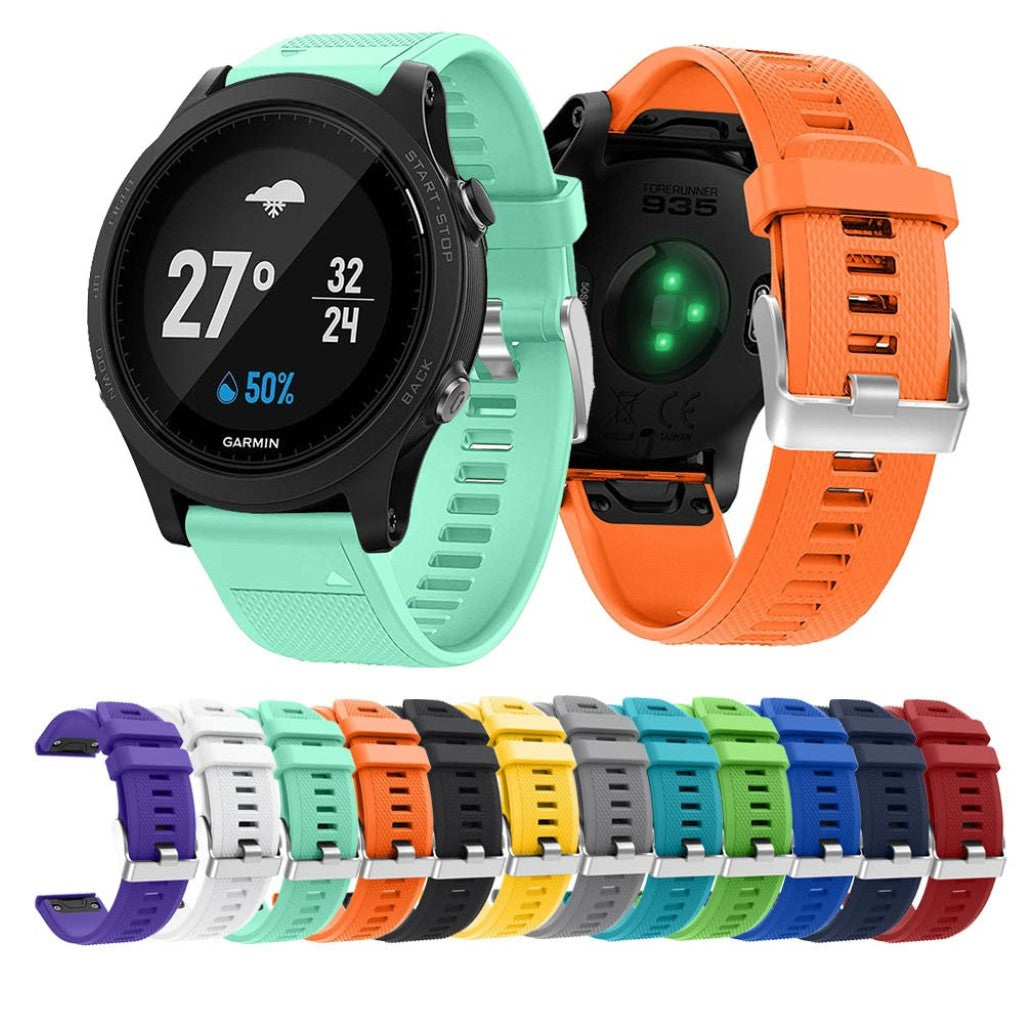 Meget godt Garmin Forerunner 935 Silikone Rem - Sølv#serie_10