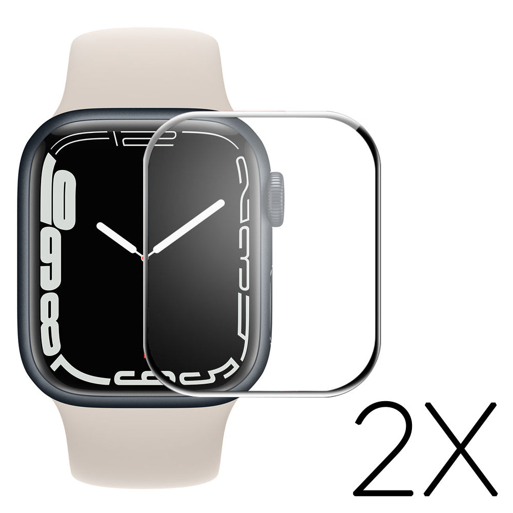 2stk Apple Watch Series 7 41mm Plastik  HD  3D Kurvet Skærmbeskytter - Gennemsigtig#serie_1