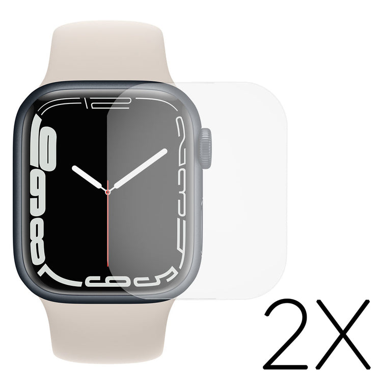 2stk Apple Watch Series 7 41mm Plastik  HD  3D Kurvet Skærmbeskytter - Gennemsigtig#serie_2