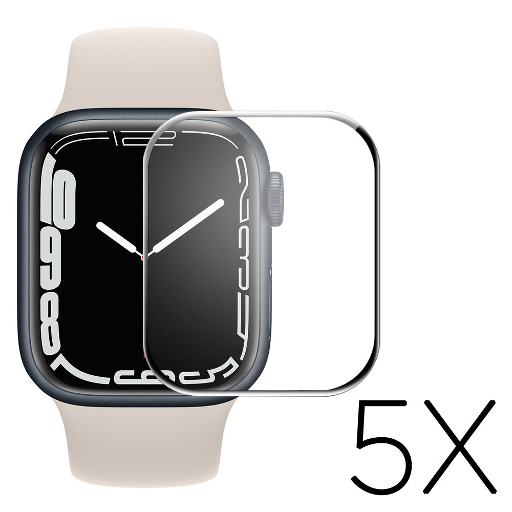 5stk Apple Watch Series 7 41mm Plastik  HD  3D Kurvet Skærmbeskytter - Gennemsigtig#serie_1