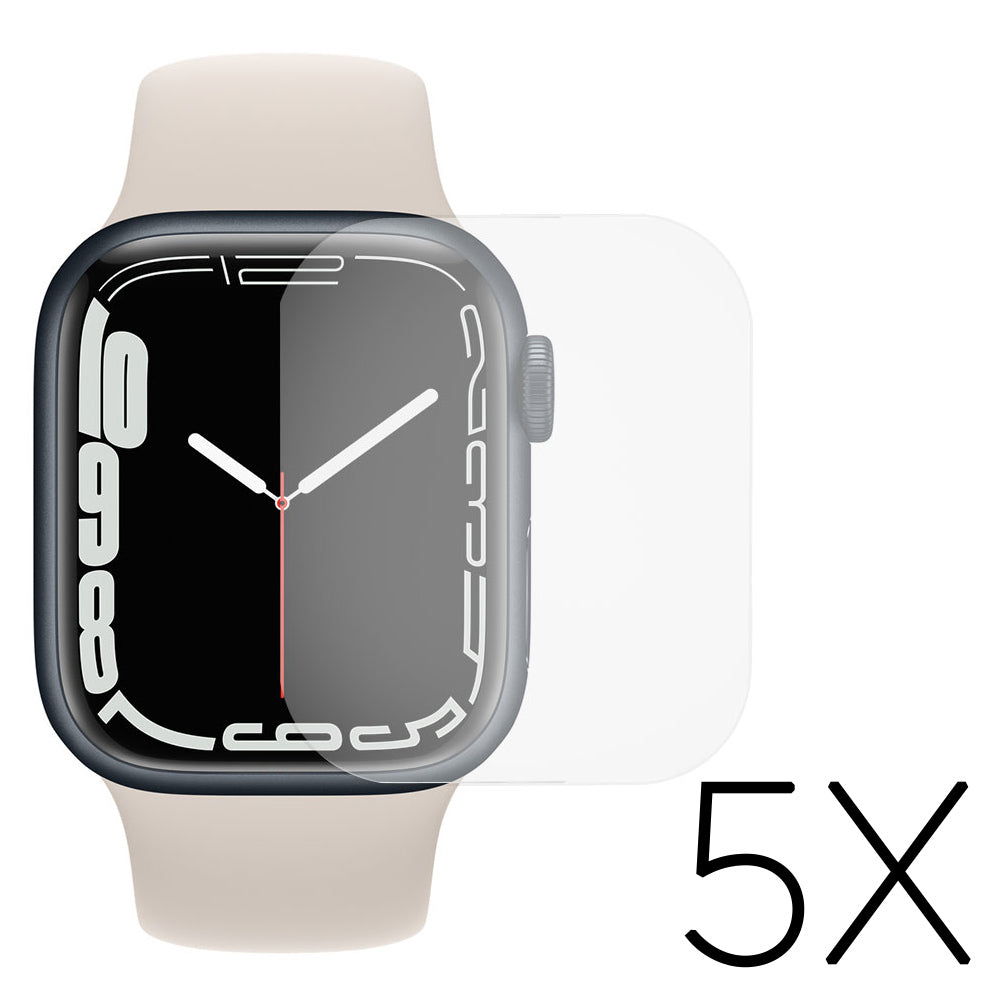 5stk Apple Watch Series 7 41mm Plastik  HD  3D Kurvet Skærmbeskytter - Gennemsigtig#serie_2