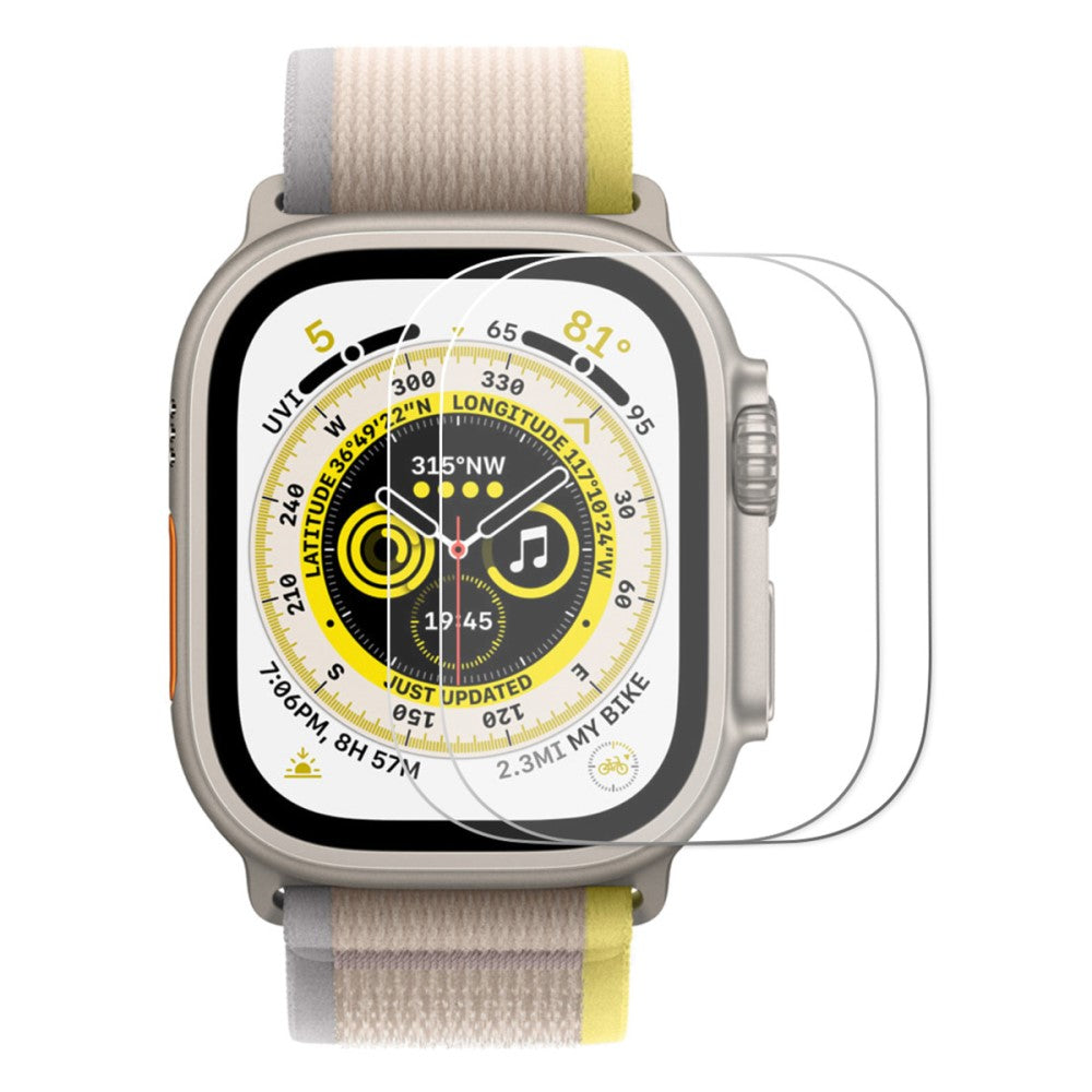 2stk Apple Watch Ultra Hærdet Glas  0.2mm Skærmbeskytter - Gennemsigtig#serie_595