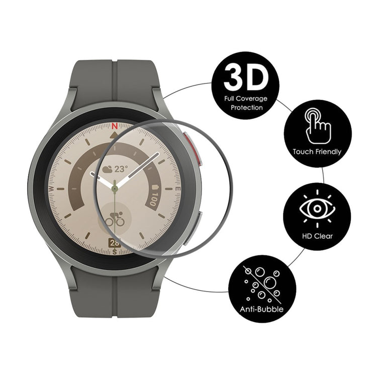 2stk Samsung Galaxy Watch 5 Pro Plastik og Glas Skærmbeskytter - Gennemsigtig#serie_946