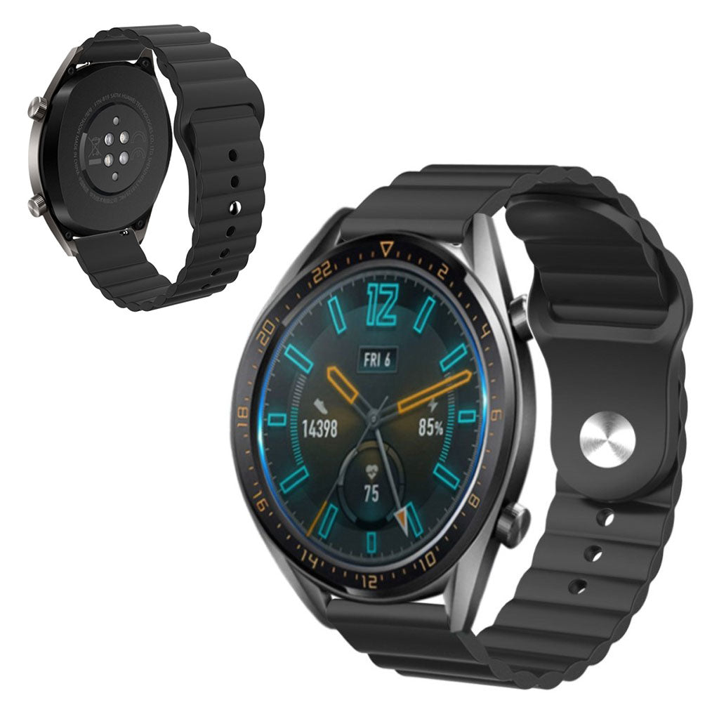 Nydelig Amazfit Youth / Huawei Watch GT 2 42mm Silikone Rem - Sort#serie_1