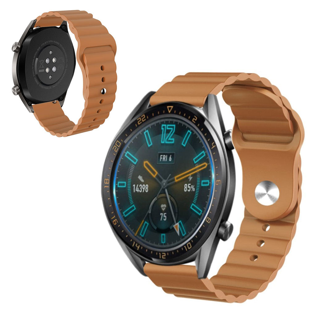 Nydelig Amazfit Youth / Huawei Watch GT 2 42mm Silikone Rem - Brun#serie_4