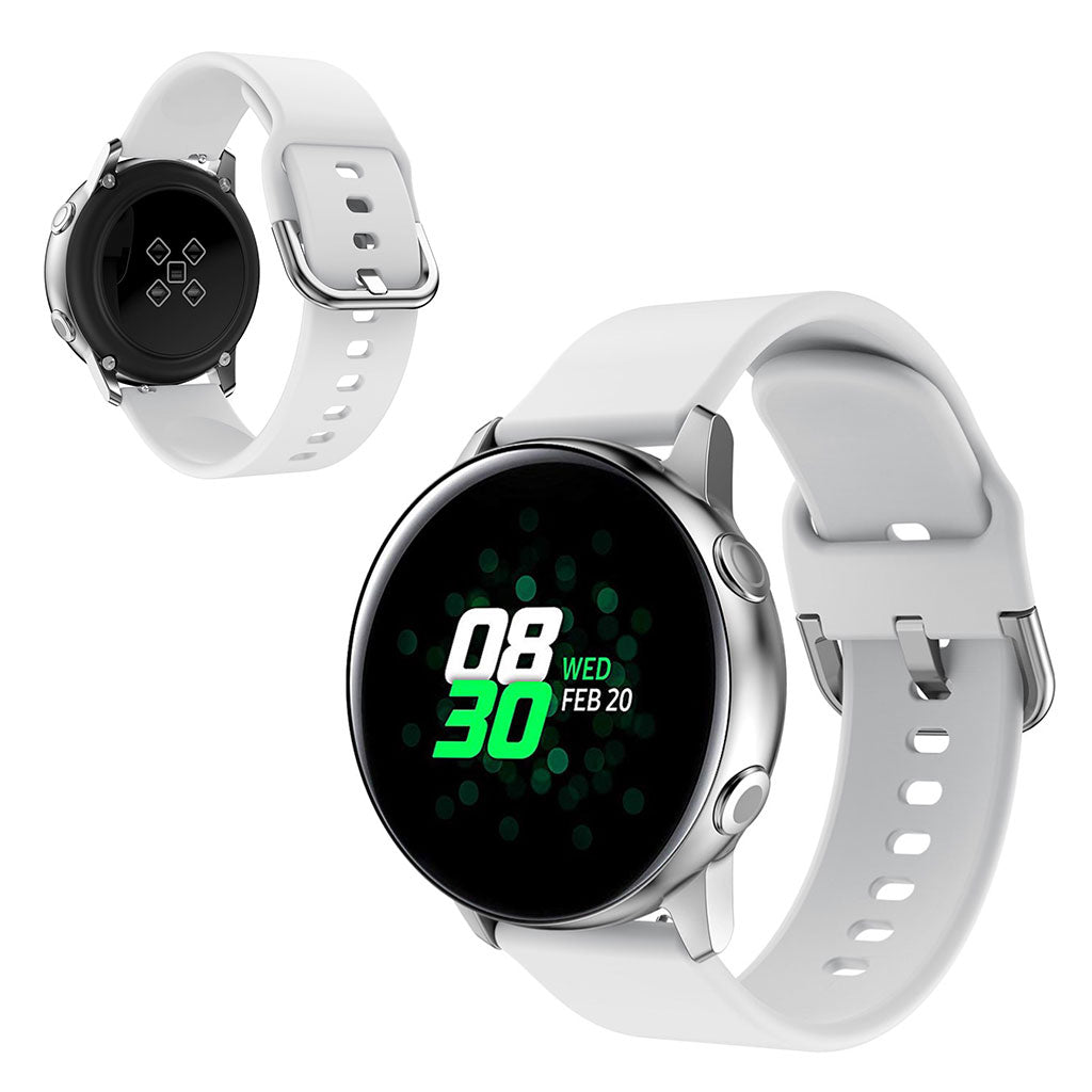 22mm Universal simple silicone watch band - White#serie_2