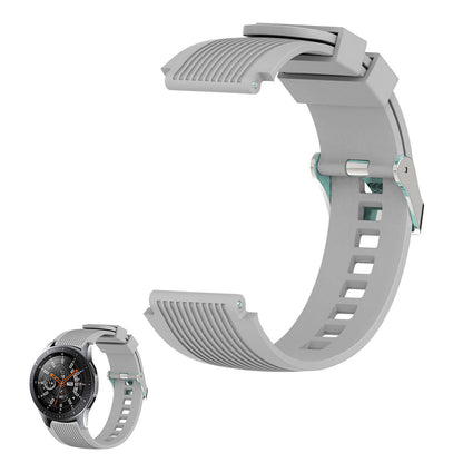22mm Universal line etched silicone watch strap - Grey#serie_3