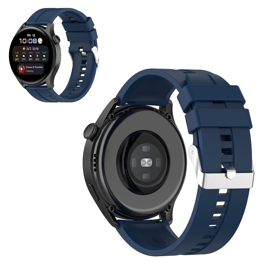 22mm Universal silicone watch strap - Dark Blue#serie_12